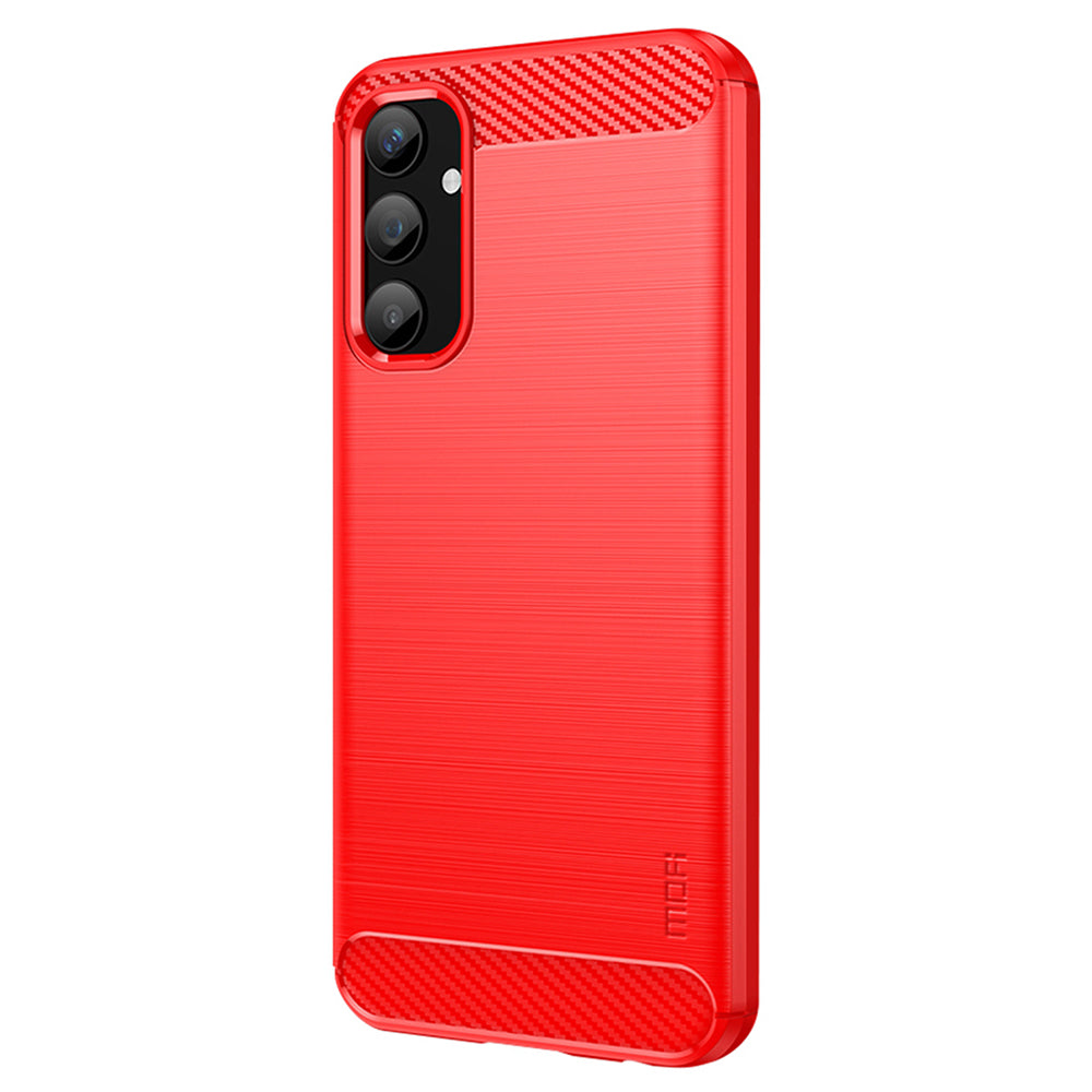 MOFI JK TPU Series-1 til Samsung Galaxy A25 5G telefoncover børstet kulfiber tekstur TPU telefoncover MOFI JK TPU Series-1 til Samsung Galaxy A25 5G telefoncover børstet kulfiber tekstur TPU telefoncover
